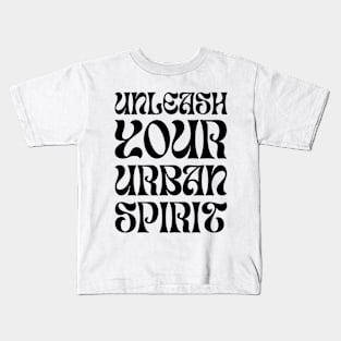 Unleash Your Urban Spirit Bold Black Print Kids T-Shirt